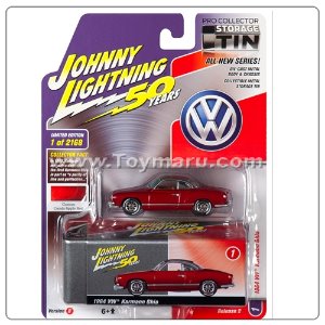 1/64 다이캐스트 Johnny Lightning 1964 VW Karmann Ghia (울트라 레드) (50주년 기념)